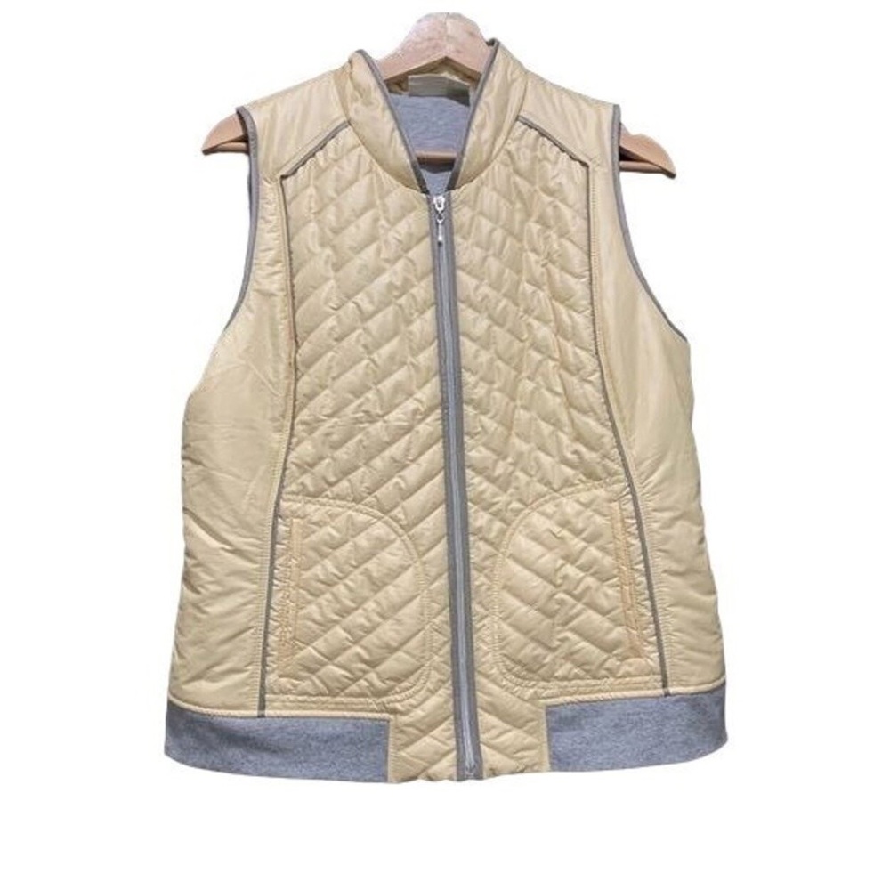 Chicos Pale Yellow Puffer Vest - Picture 1 of 4